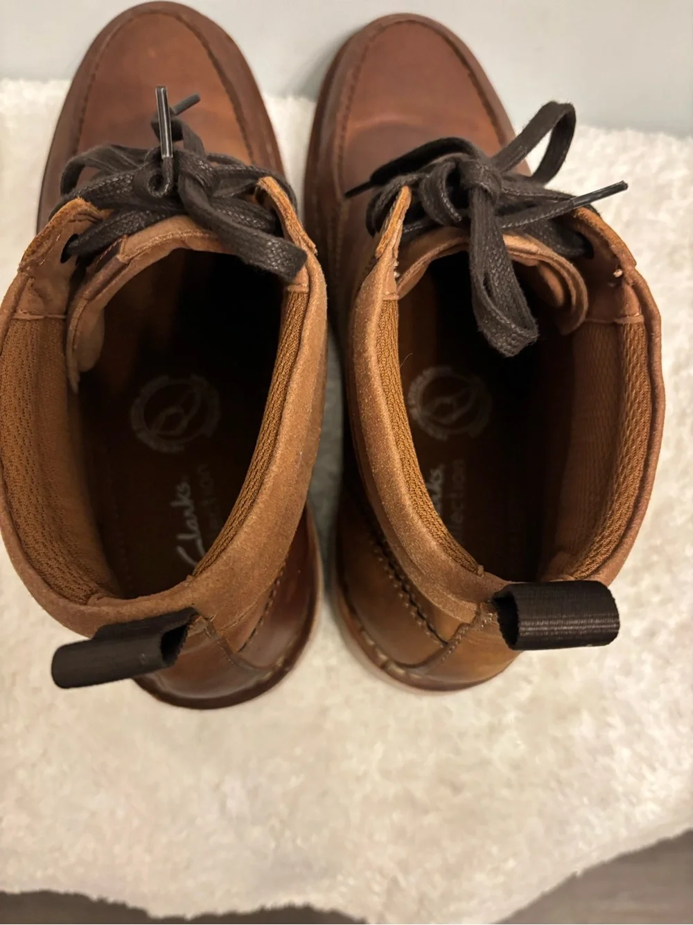 Clarks Brown Leather Chukka Lace-Up Boots